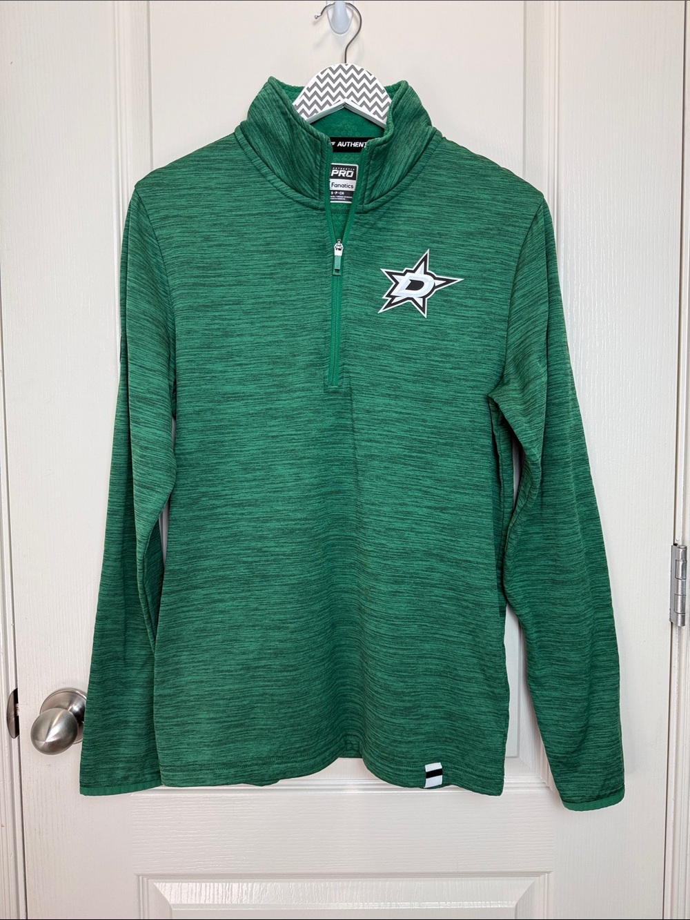 Fanatics Men’s Green Heathered Dallas Stars Hockey Quarter-Zip Pullover Sz S